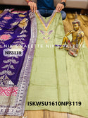 Silk Kurti With Pant And Banarasi Weaved Georgette Dupatta-ISKWSU1610NP3119