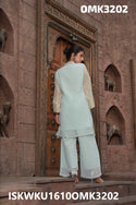 Embroidered Georgette Kurti With Palazzo-ISKWKU1610OMK3202