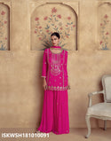 Embroidered Chinon Silk Kurti With Sharara And Net Dupatta-ISKWSH181010091