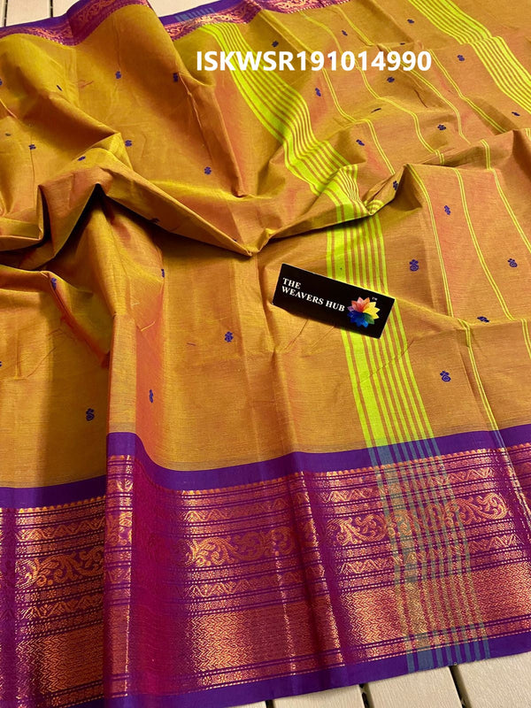 Handloom Cotton Saree With Blouse-ISKWSR191014990