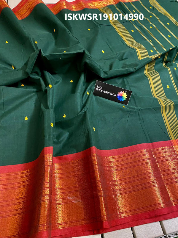 Handloom Cotton Saree With Blouse-ISKWSR191014990