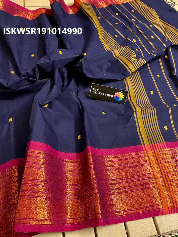 Handloom Cotton Saree With Blouse-ISKWSR191014990