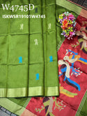 Khadi Silk Saree With Contrast Blouse-ISKWSR19101W4745