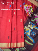 Khadi Silk Saree With Contrast Blouse-ISKWSR19101W4745