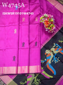 Khadi Silk Saree With Contrast Blouse-ISKWSR19101W4745