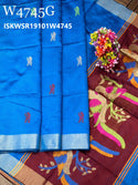 Khadi Silk Saree With Contrast Blouse-ISKWSR19101W4745