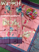 Tussar Silk Saree With Contrast Printed Blouse-ISKWSR19101W4775