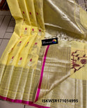 Handloom Kanchi Linen Silk Saree With Digital Printed Blouse-ISKWSR191014995