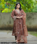 Embroidered Chanderi Silk kurti With Silk Pant And Organza Dupatta-ISKWSU2110PPC/D1209