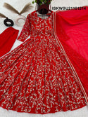 Emboidered Georgette Anarkali Kurti With Cotton Pant And Dupatta-ISKWSU21101214