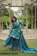 Printed Chinon Kurti With Sharara And Dupatta-ISKWSH21101218