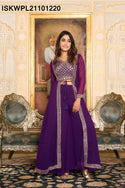 Embroidered Georgette Palazzo With Top And Shrug-ISKWPL21101220