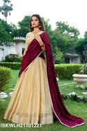 Kanchipuram Silk Lehenga With Blouse And Silk Dupatta-ISKWLH21101221