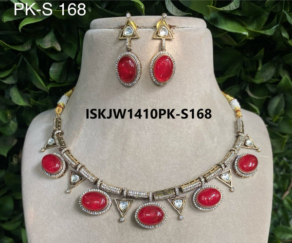 Kundan Jewelry Set-ISKJW1410PK-S168