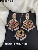 Kundan Earrings Set-ISKJW1810PK-A158