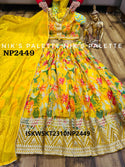 Digital Printed Organza Silk Skirt With Crop Top And Dupatta-ISKWSKT2310NP2449