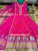 Bandhani Printed Georgette Gown With Net Dupatta-ISKWGN2310NP2596