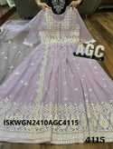 Embroidered Georgette Gown With Organza Dupatta-ISKWGN2410AGC4115