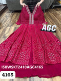 Embroidered Georgette Kurti With Skirt And Dupatta-ISKWSKT2410AGC4165