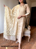 Banarasi Silk Kurti With Silk Pant And Jacquard Dupatta-ISKWSU2310VC3039