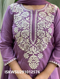 Embroidered Cotton Kurti With Pant And Dupatta-ISKWSU291012576