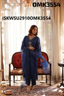 Embroidered Shimmer Kurti With Shantoon Pant And Organza Dupatta-ISKWSU2910OMK3554