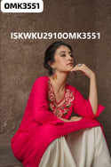 Embroidered Rayon Kurti With Dhoti Pant-ISKWKU2910OMK3551