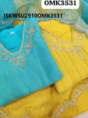 Embroidered Shimmer Anarkali Kurti With Shantoon Pant And Organza Dupatta-ISKWSU2910OMK3531