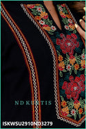 Embroidered Woolen Kurti With Pant And Shawl-ISKWSU2910ND3279