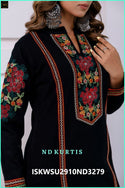 Embroidered Woolen Kurti With Pant And Shawl-ISKWSU2910ND3279