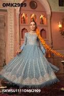 Self Printed Organza Anarkali Kurti With Pant And Dupatta-ISKWSU1111OMK2909