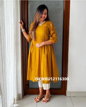 Embroidered Cotton A-Line Kurti With Pant-ISKWKU12116300