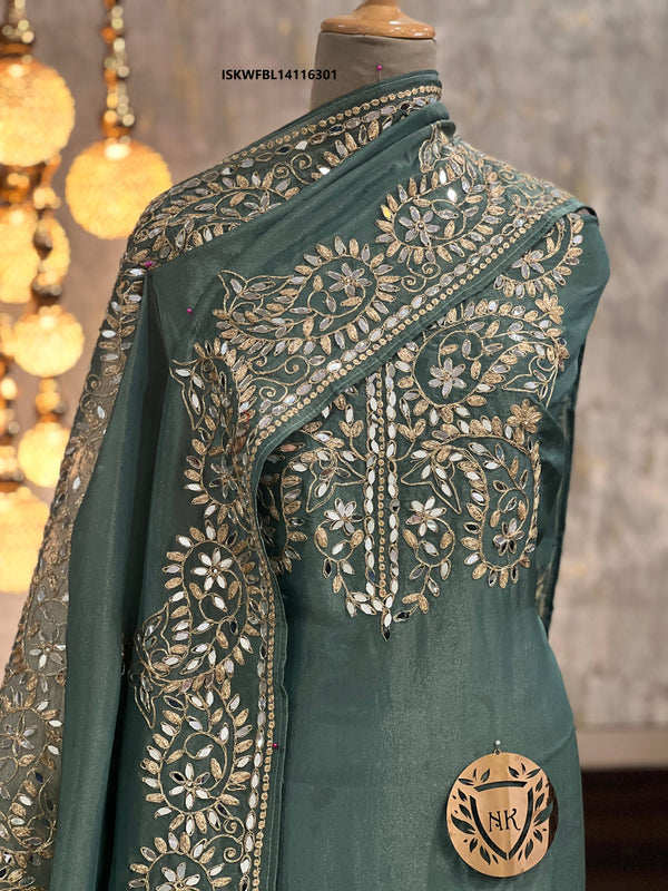 Embroidered Shimmer Tissue Kurti With Crepe Bottom And Dupatta-ISKWFBL14116301