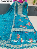 Floral Printed Chinon Kurti With Sharara And Dupatta-ISKWSH1411OMK3536