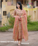 Kalamkari Printed Cotton Anarkali Kurti With Pant And Malmal Cotton Dupatta-ISKWSU1811PPC/D1616