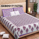 Jaipuri Printed Double Bed-Sheet With 2 Flap Pillow Cover Set-ISKBDS17116784