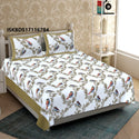 Jaipuri Printed Double Bed-Sheet With 2 Flap Pillow Cover Set-ISKBDS17116784