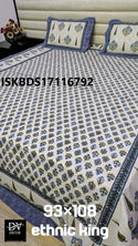 Cotton King Size Bedsheet With Pillow Cover-ISKBDS17116792