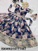 Kid's Digital Printed Georgette Gown With Net Dupatta-ISKWKD16111487