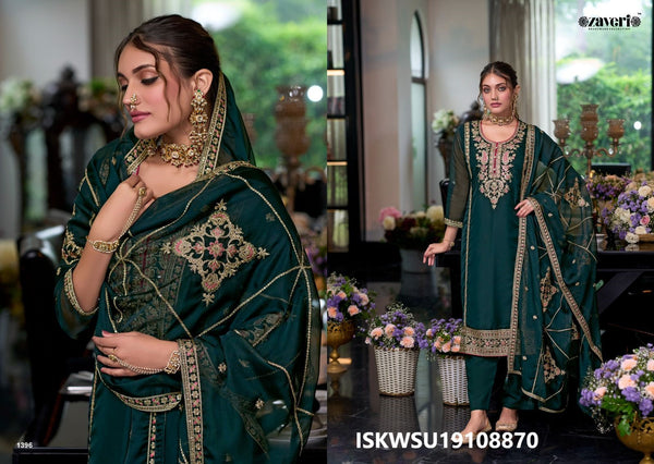 Embroidered Organza Kurti With Silk Pant And Dupatta-ISKWSU19108870