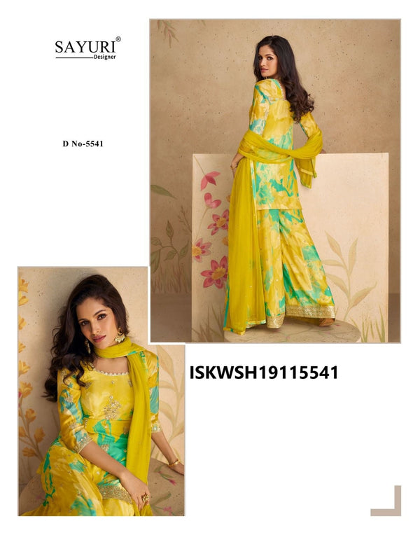 Printed Chinon Silk Kurti With Sharara And Net Dupatta-ISKWSH19115541