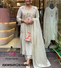 Embroidered Silk Kurti With Pant And Dupatta-ISKWSUFC261024C