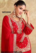 Embridered Silk Kurti With Sharara And Dupatta-ISKWSH2211NP3200