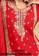 Embridered Silk Kurti With Sharara And Dupatta-ISKWSH2211NP3200