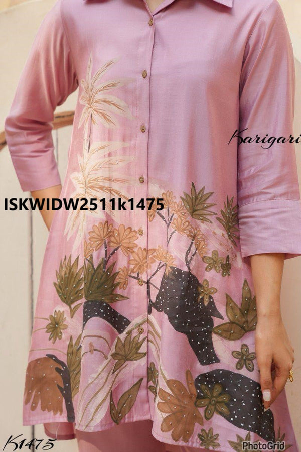 Hand Printed Silk Co-Ord Set-ISKWIDW2511k1475