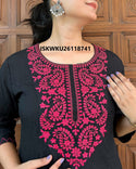 Embroidered Khadi Cotton Princess Cut A-Line Kurti With Pant-ISKWKU26118741