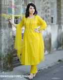 Embroidered Cotton Kurti With Pant And Kota Doriya Dupatta-ISKWSU2611PPC/D1430