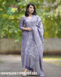 Emboidered Cotton Silk Kurti With Pant And Dupatta-ISKWSU2611PPC/D1303