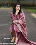 Embroidered Cotton Silk Kurti With Pant And Dupatta-ISKWSU2611PPC/D1627