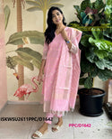 Banarasi Weaved Chanderi Kurti With Cotton Pant And Banarasi Dupatta-ISKWSU2611PPC/D1642